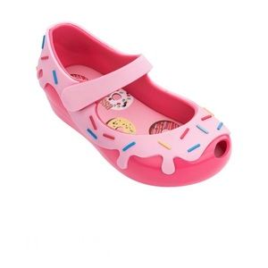 7c Mini Melissa RARE Ultra Girl Pink Donut SWEET SCENTED Mary Jane Flat Shoe
